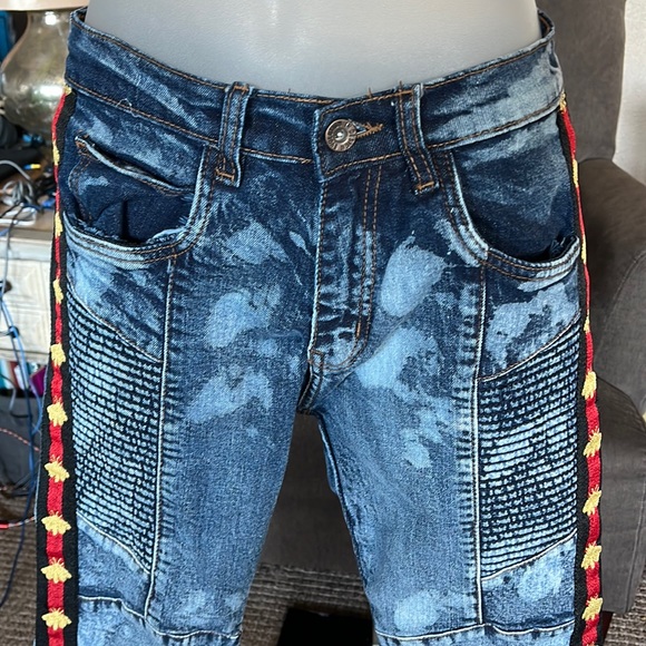 EVOLUTION IN DESIGN Acid Washed MOTO Boy Youth JEANS size 16 - Picture 2 of 13